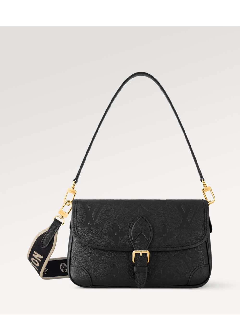 Louis Vuitton Black Monogram Empreinte Shoulder Bag DIANE